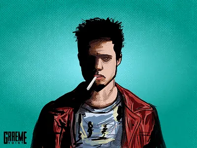 What Would Tyler Durden Do? brad club design drawing fight illustration ipad ipencil movie pitt portrait soap