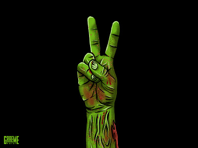 Zombie Peace! art blood dead design drawing graphic hand illustration ipencil peace walking zombie