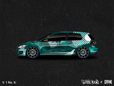 Marble Volkswagen Golf abstract car golf graffiti illustration prin printing vehicle vinyl vw wrap