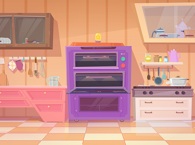 KITCHEN animation design icon illustration