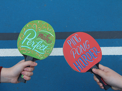 Ping Pong Hooray! hand crafted hand lettered hand lettering lettering lettering artist ping pong pingpong sign design sign painter sign painting table tennis typedesign typography
