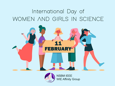 International day of women and girls in science poster design nsbm poster art womens