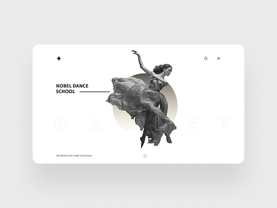 Clean and minimal landing page for Dance school