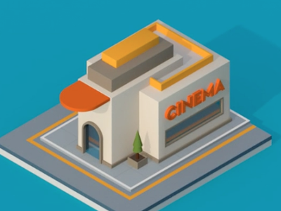 Cinema building cinema isometric movie