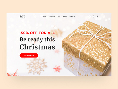 Website design. Shop of Christmas gifts app christmas design gifts minimal ui ux web website