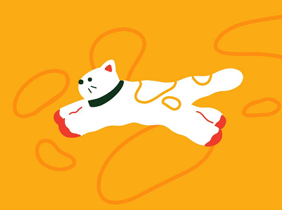 The leaping cat #001 animal cat illustration