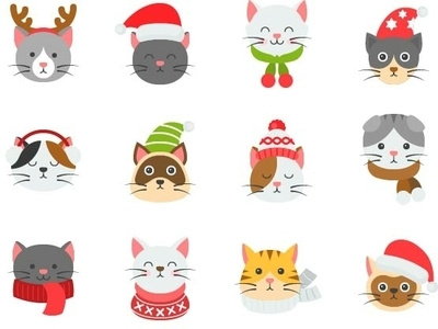 Christmas Cat cat christmas clothes design flat flat design garment icon illustration kitten logo pet vector winter xmas