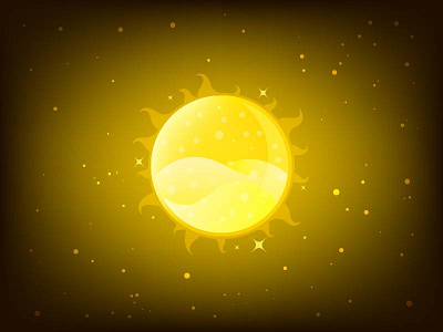 Hello sunday gradient illustration planet solar system sun sunlight universe