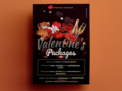 Flyer - Valentines packages clean design typography