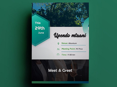 Flyer design -Upendo Mtaani Meet Greet Edition clean design minimal type typography