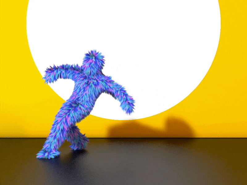 Fluffy 3d 3d animation 3d art animation c4d character animation cinema4d dance gif motion capture render