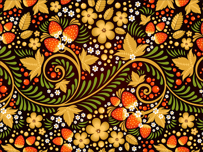 Traditional Russian Ornament Seamless Pattern