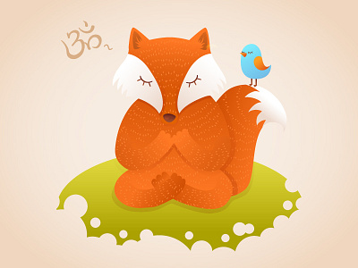 Foxy Yoga animal asana cartoon character drawing fox illustration illustrator vector yoga