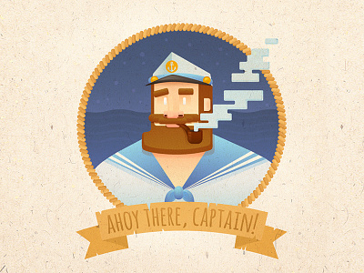 Captain Square captain character sea vector‬ ‪art‬ ‪drawing‬ ‪draw‬ ‪flat‬ ‪illustration‬ ‪illustrator‬ ‪yuzach‬