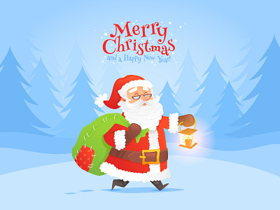 Santa Claus Christmas Card card cartoon character merry christmas new year santa claus vector winter