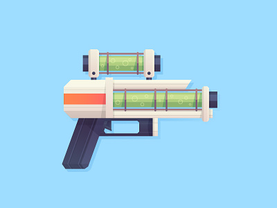 Sci-Fi Flat Blaster blaster cartoon design fantastic flat futuristic gun handgun illustration sci-fi vector weapon