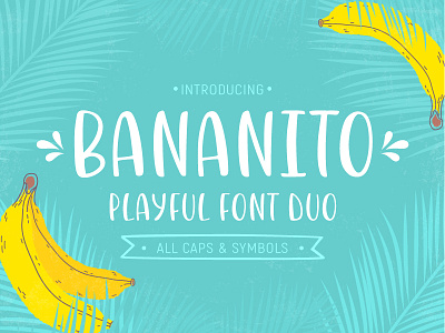 Bananito Font calligraphy display font handwritten lettering letters playful poster tropical typeface uppercase