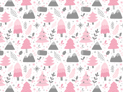 Scandinavian Winter Pattern christmas cozy fabric forest packaging pattern scandinavian seamless snow texture trees winter