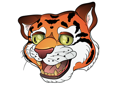 Tiger adobe illustrator head tiger vector