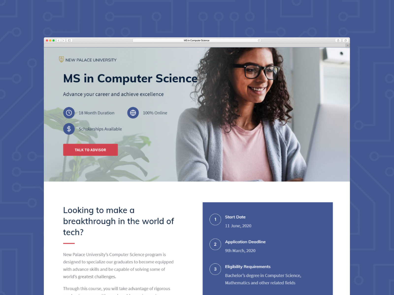 Education Template for Swipe Pages by Veena Sreedhar on Dribbble