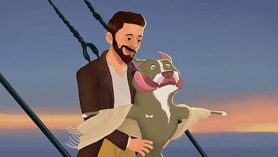 Titanic illustration pitbull titanic