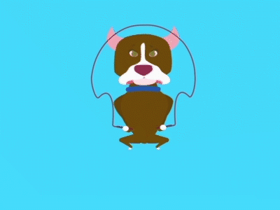 jumping rope 2d animation after effects dog jumping rope loop pitbull