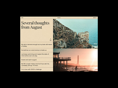 Several Thoughts from August. animation concept design design interaction landing page design typography ui design uidesign web web design