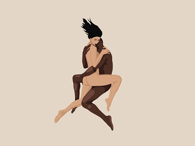 Passion 2d art artwork black body design hug illustraion love man model naked passion people photo realistic vector white woman