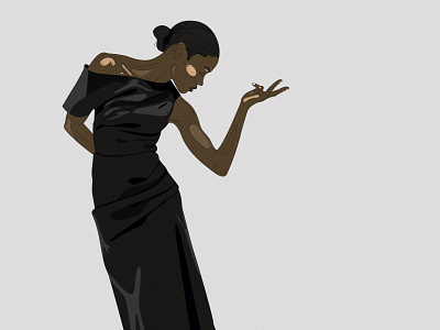 Beautiful woman in black dress art black branding design dress illustration model photo posing vector woman
