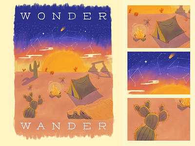 Wonder & Wander design drawing illustration poser procreate typography