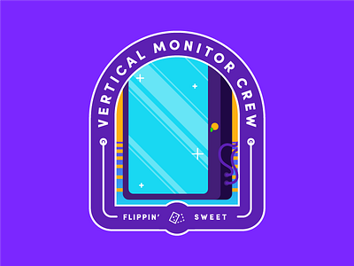 Vertical Monitor Crew badge citrix crew drawing flippin illustration monitor sweet ui ux vertical wires