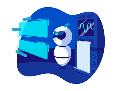 Virtual Assistant Spot Illustration branding chatbot drawing icon illustration robot spot vector