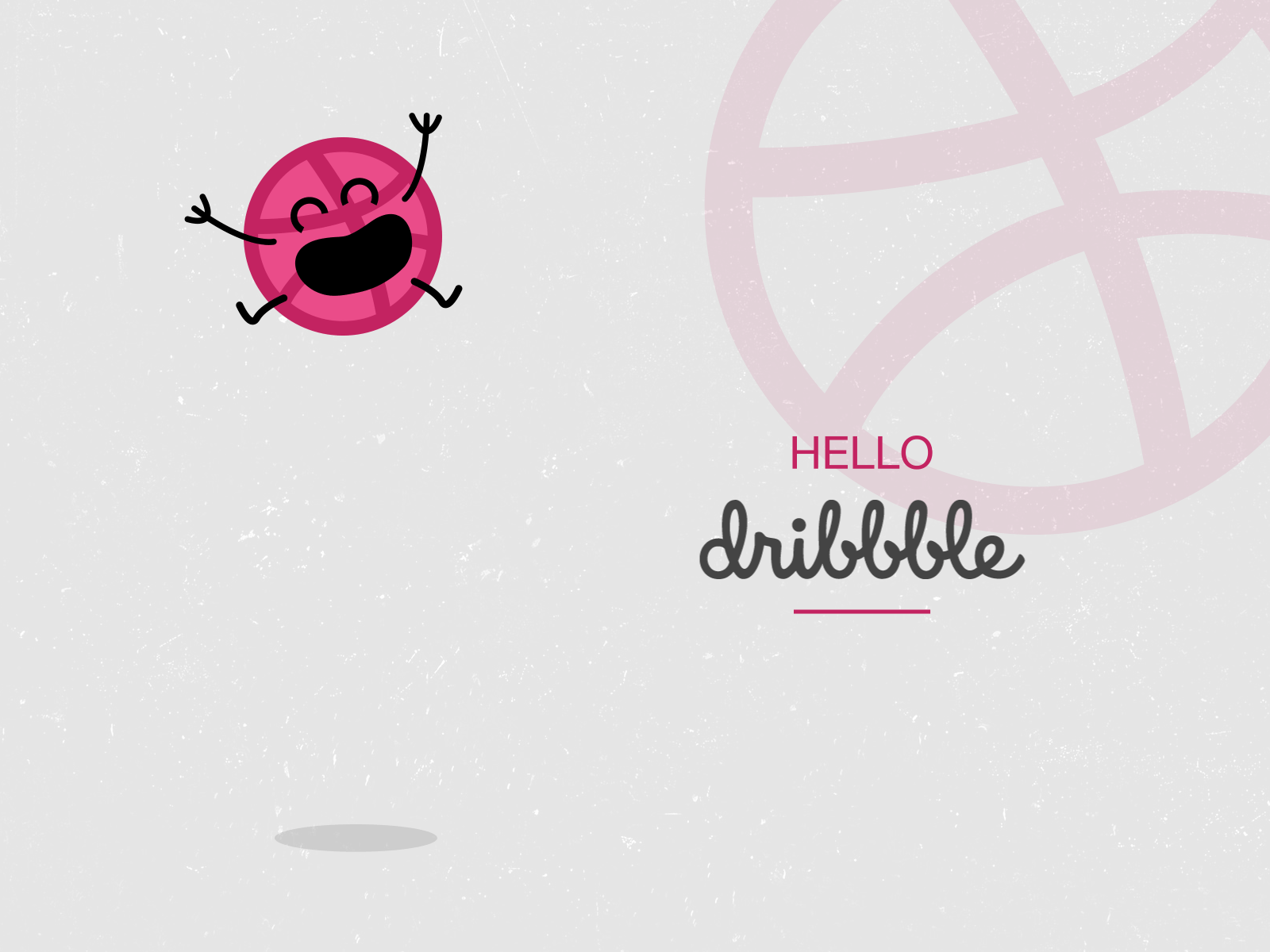 Hello Dribbble! animation ball bounce debut debut shot debutshot excited first shot happy hello hello dribble illustration motion vector welcome welcome shot