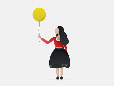 The Yellow Balloon art baloon character girl illustration illustrator illustrator art sketching vector vector art vector illustration
