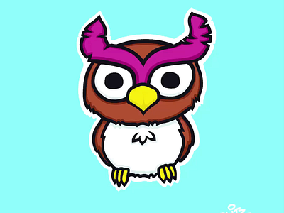 Owl animal art bird drawing illustration owl procreate timelapse