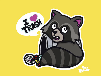 Trash Panda art drawing illustration procreate raccoon time lapse trash panda