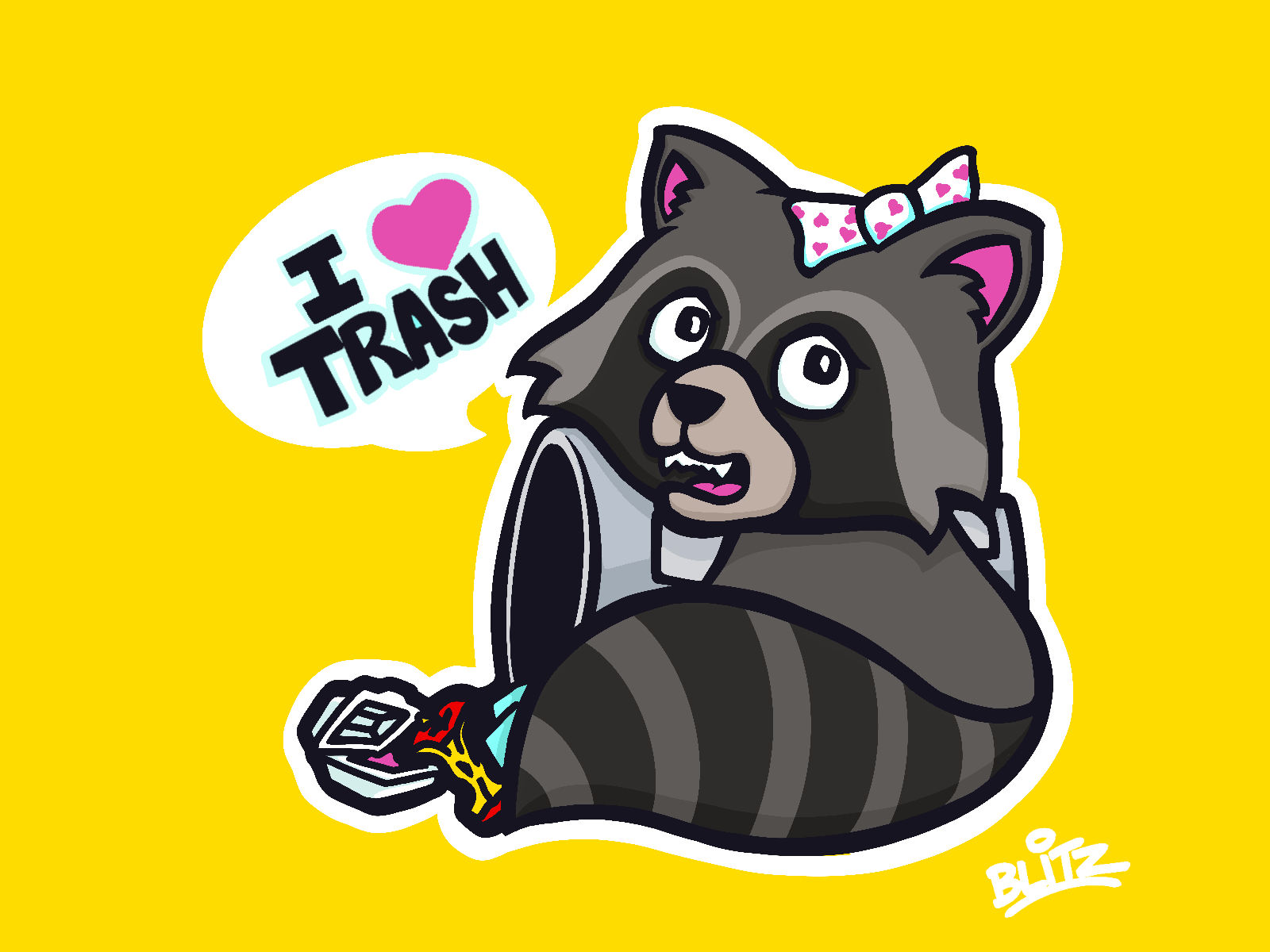 Trash Panda (with a Bow) by Jason Lengstorf on Dribbble