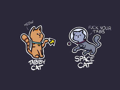Tabby Cat vs. Space Cat cat illustration procreate