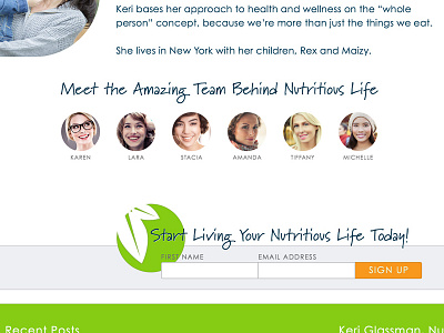 Nutritious Life flat opt in web design