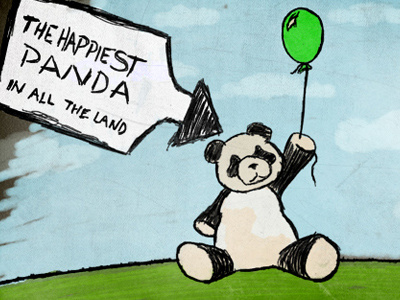 The Happiest Panda balloon happy illustration panda