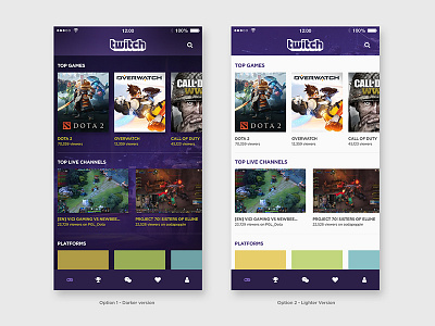 ,App Design ios mobile app twitch