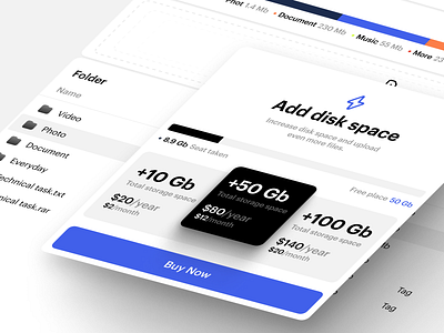 Add disk space app design typography ui ux