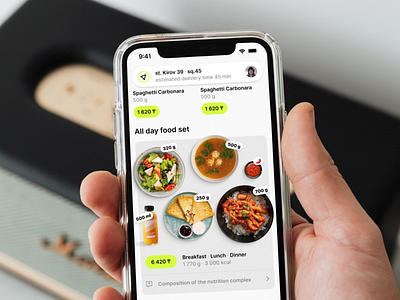 All day food set app design typography ui ux