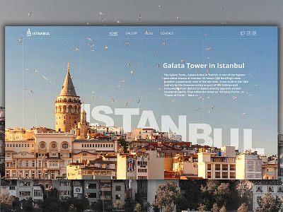 ISTANBUL Galata Tower blog blue city clean design istanbul minimal photoshop skyblue ui uidesigner ux web webdesign webdesigner website