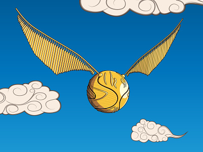 Golden Snitch asian clouds geek geek art golden snitch graphic design harry potter illustration illustrator