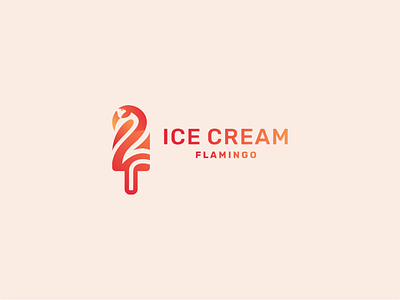 Ice Cream Flamingo bird bird logo design flamingo ice cream ice cream logo logo vector