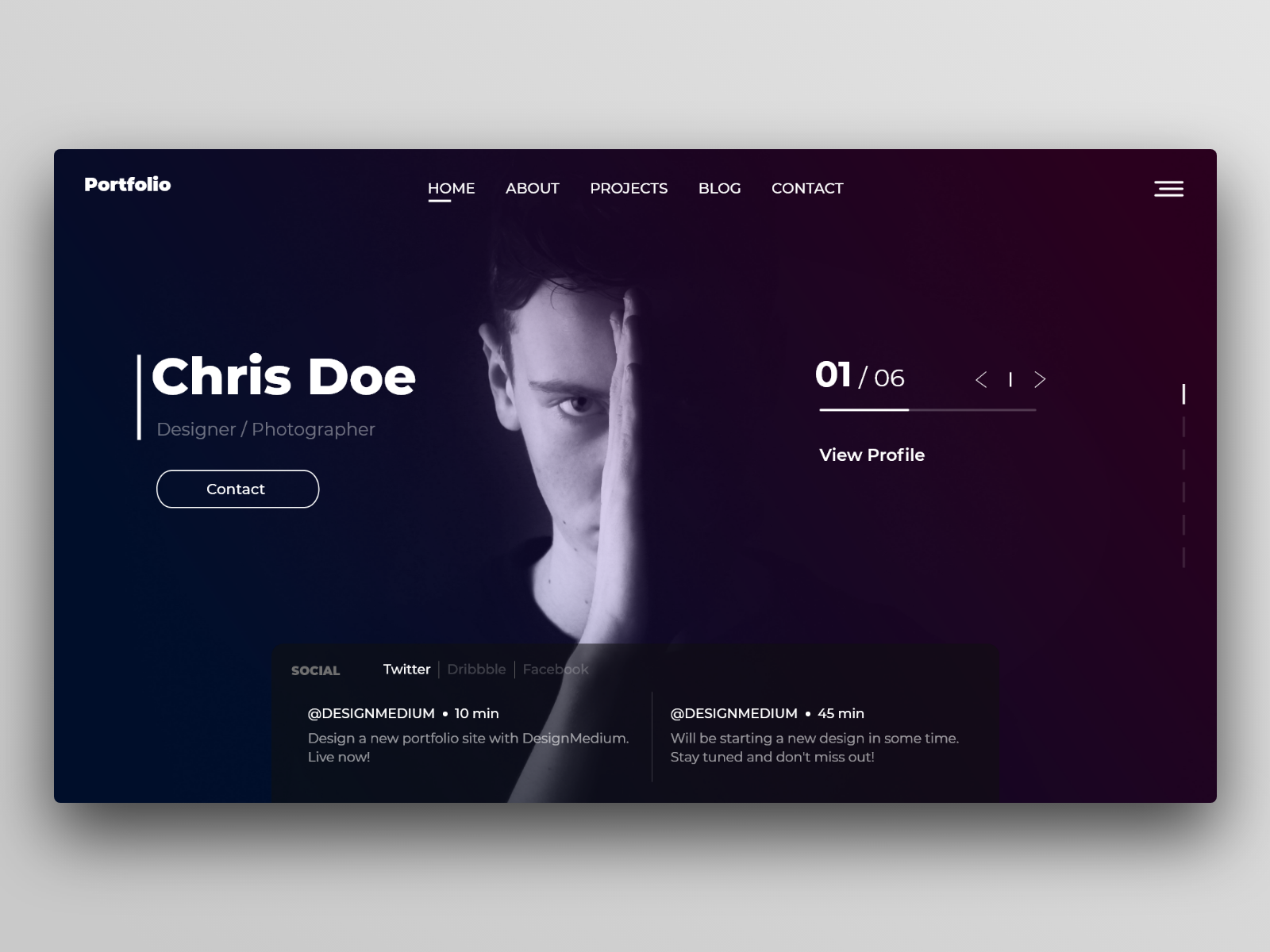 Modern Portfolio Website UI by Akshay on Dribbble