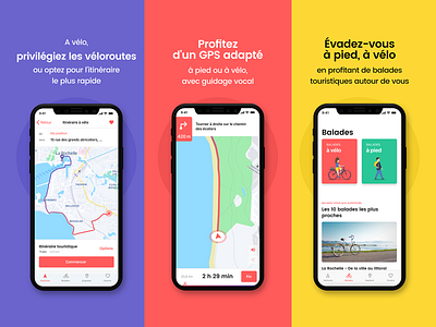 loopi IOS 2019 - Balades à vélo, GPS vélo et points d'intérêts branding design flat illustration ios ios mobile app minimal mobile app mobile app design mobile ui storyboarding tourism ui ui design ux