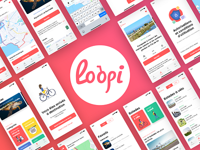 Loopi IOS 2019 app application bike branding bycicle design flat icon illustration minimal tourism ui uidesign ux uxdesign