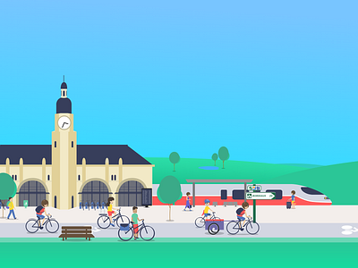 Loopi voyage illustration 2019 bike branding bycicle design flat illustration tourism ui vector web